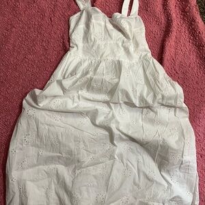 J. Crew White Eyelet Smocked Dress